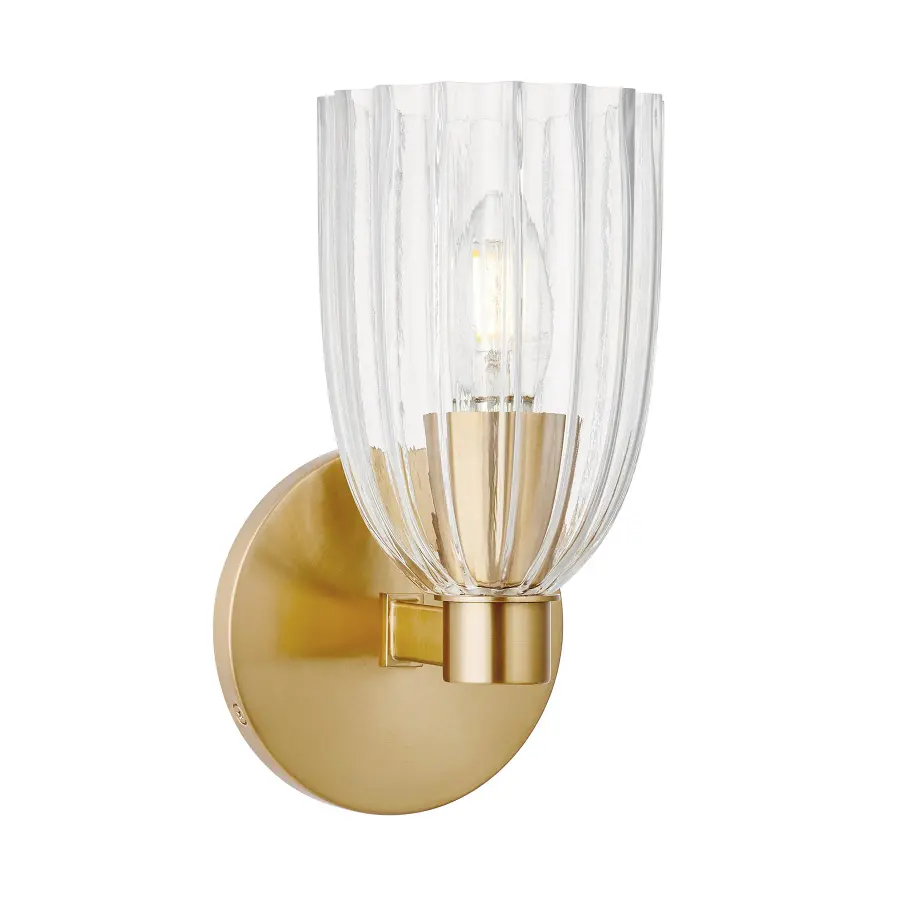 1-Light Wall Sconce in Natural Brass - Image 1