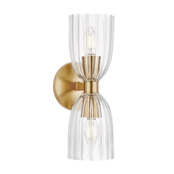 2-Light Wall Sconce in Natural Brass - Image 1