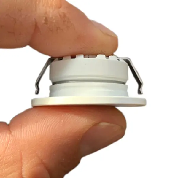 Spec & Sell Sheets Spec Sheet: AD-108 Spec Sheet Dimmable Hard Wired Driver: HBL024-120-12-D Spec Sheet Not Dimmable Plug-In Driver: WLS-PD30LU-24 Product Features 1″ Mini Puck LED 12V DC 70 lm with CRI 90+ 5 pack single units or 6 pack with plug-in driver White & Black Flat Trims in stock Wall Wash (Eyelid) White & Black trims available as adder Ultra-compact, versatile, easily connected via daisy chained low voltage cable to an either remote mounted class 2 power supply or solar inverter Approved for Damp Locations Warranty: 3 Year - alternate view
