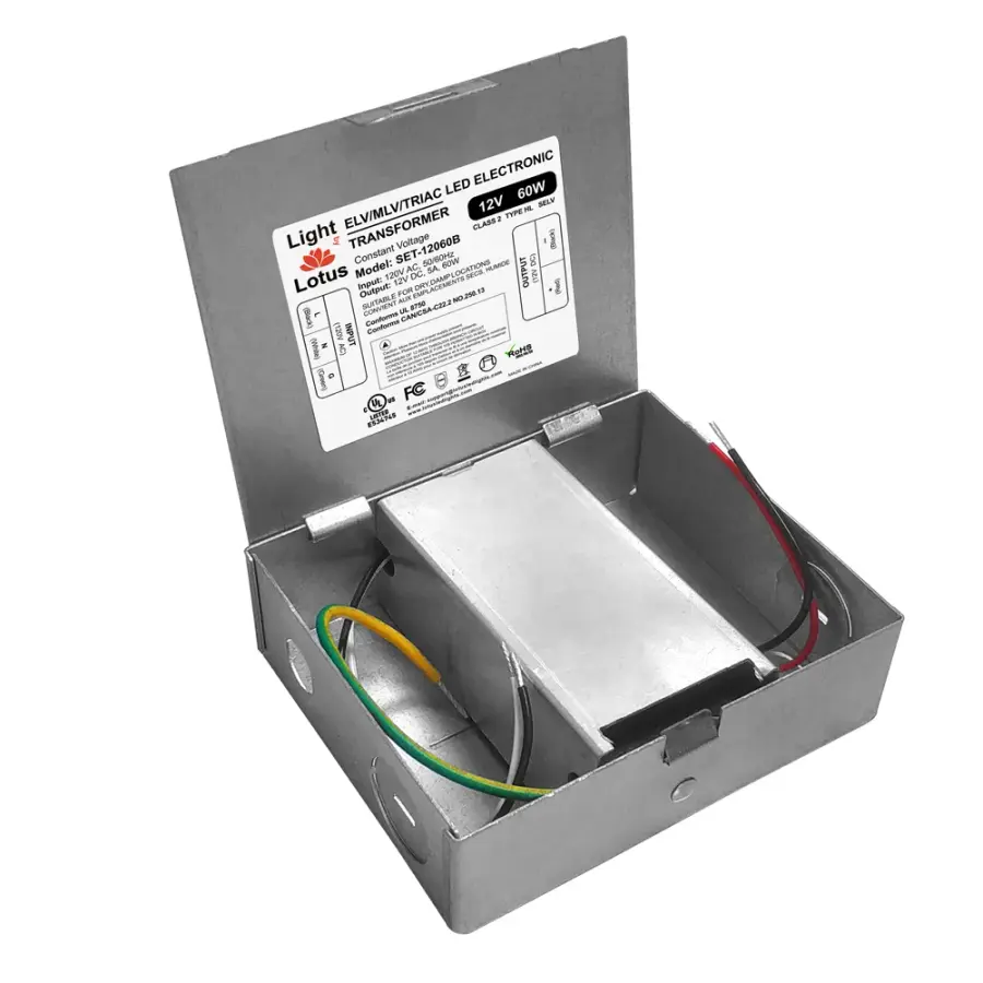 24V DC 60W Dimmable Electronic Transformer in J-Box - Image 2