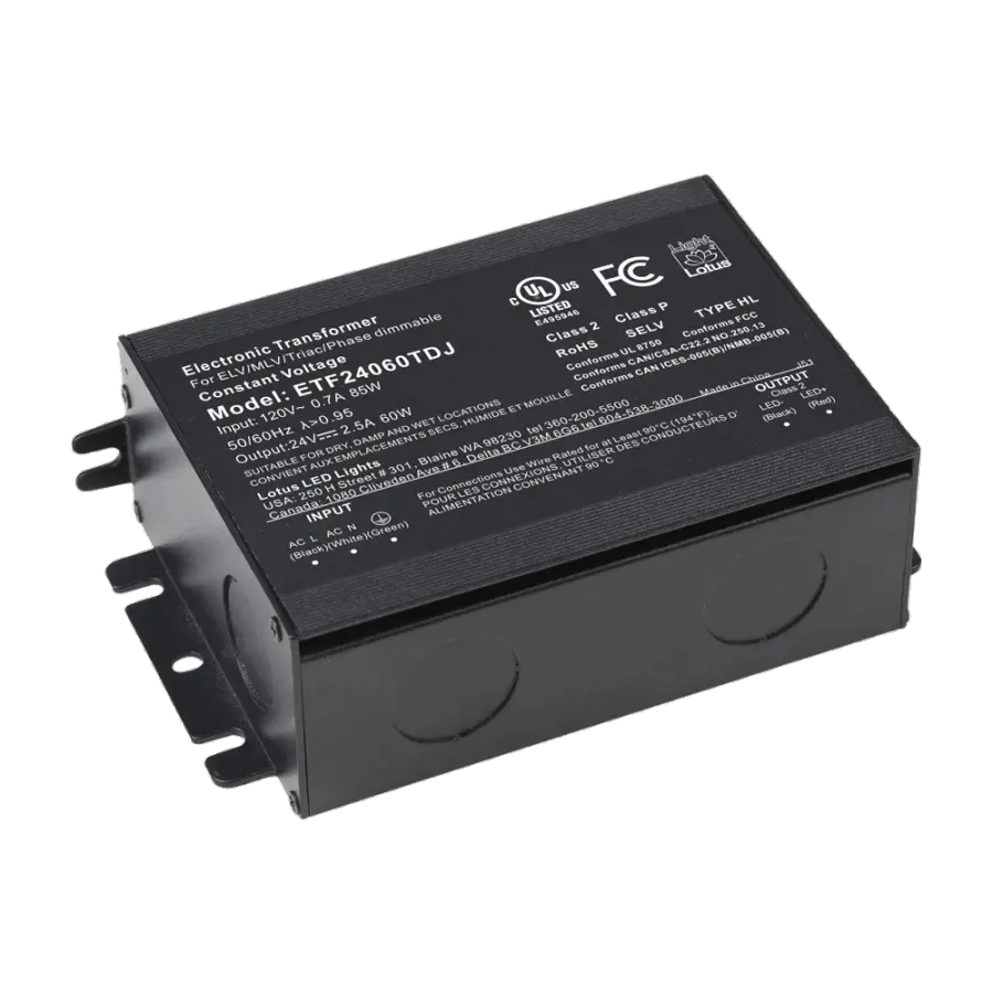 24V DC 60W Dimmable Electronic Transformer in J-Box - Image 1