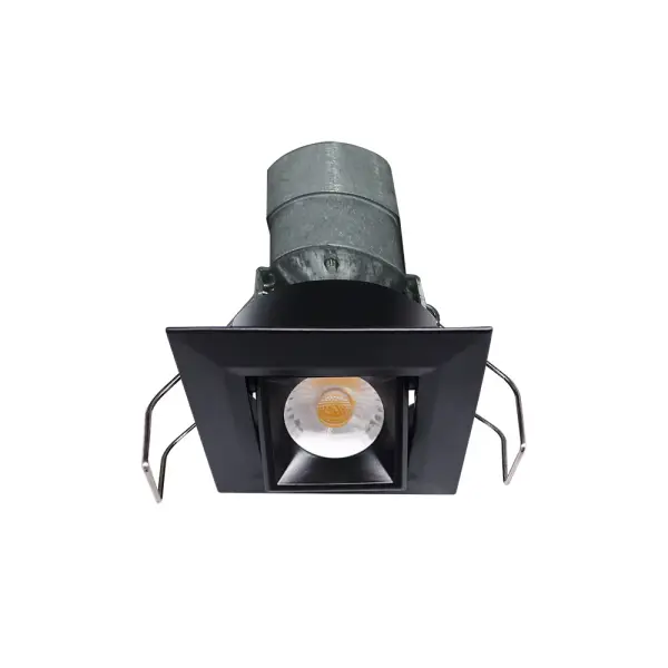 Spec Sheet Spec Sheet LED-1-S6W-G-SQ Product Features Input 24V AC/DC Ultra compact, versatile, easily connected via daisy chained low voltage cable Internal terminal block – No junction box needed Fast and Easy To Install – Save on Labor 3 1/2″ Deep – Install Where Ceiling Space Is Limited Type IC Rated – No Housing Required 6W 480 lm Comparable to 35W halogen Tilt Angle: 10° Beam Angle: 38° standard or 24° as adder Stock Light Color: 3000K White & Black trims in stock CRI 90+ for True Color Rendering Warranty: 3 Year cETLus certified - alternate view
