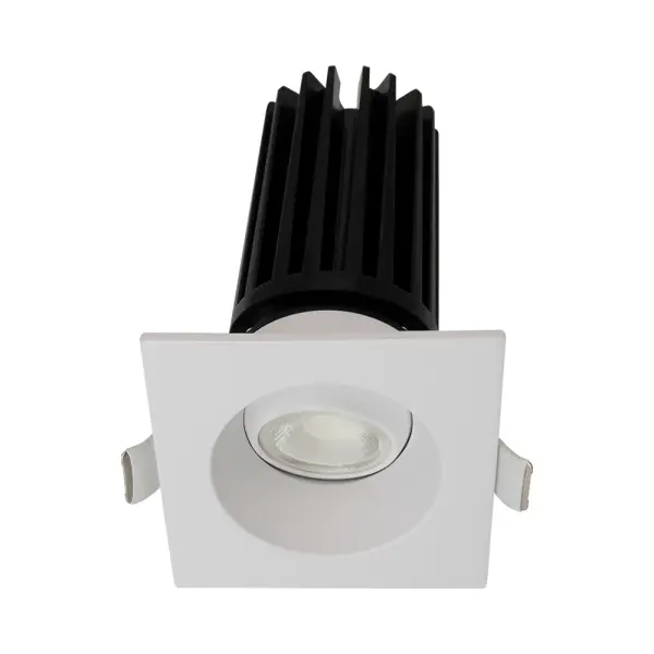 Spec Sheet Spec Sheet LED-2-S11W-EY-SQ Product Features 2″ Square Gimbal Recessed LED Up to 20° tilt for slopped ceilings and wall washing Power 11W Light color options: 5CCT User Selectable 2700-3000-3500-4000-5000K, or Dim to Warm 3000K-1800K 800 to 1000 lm Output – Designer Series High Performance Fixture CRI 90+ for True Color Rendering 5″ Deep – Fits in Limited Ceiling Space Default Driver Input & Dimming: 120V AC 50/60 Hz – Triac Dimmable Optional Driver Input & Dimming: 120V-347V AC 50/60 Hz – 0-10V Dimmable Type IC Rated & Air-Tight – No Housing Required Wet Location rated 120V Triac Dimmable Driver Inside Connection Box – No Junction Box Needed 5 Year Warranty cETLus listed