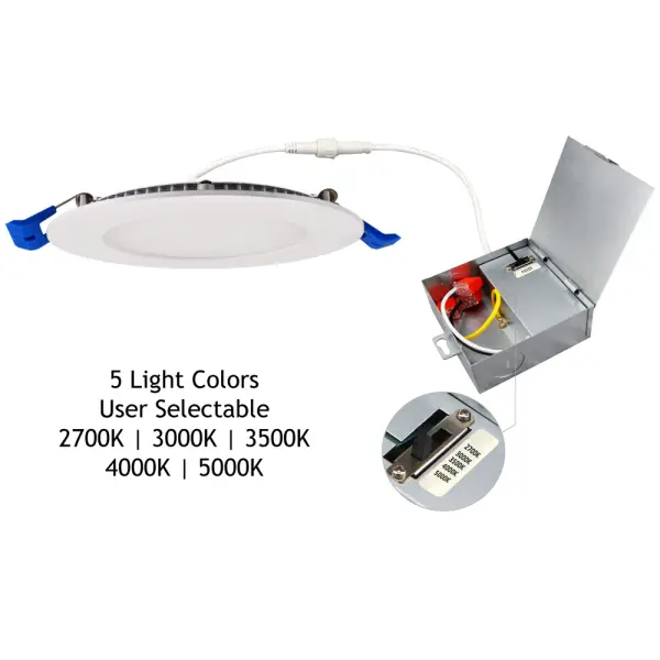 Spec & Sell Sheets Spec Sheet LED-S9W Sell Sheet LED-S9W Spec Sheet retrofit version RF-LED-4-S9W-5CCTWH-PL Product Features 1/2″ Deep – Install Directly Under Ceiling Joists Single Color 3000 | 4000K or 5 CCT User Selectable: 2700K | 3000K | 3500K | 4000K | 5000K White & Black trims in stock Type IC Rated – No Housing Required Driver Inside Connection Box – No Junction Box Needed Triac Dimmable with most CL dimmers 120V input Warranty: 3 Year - alternate view