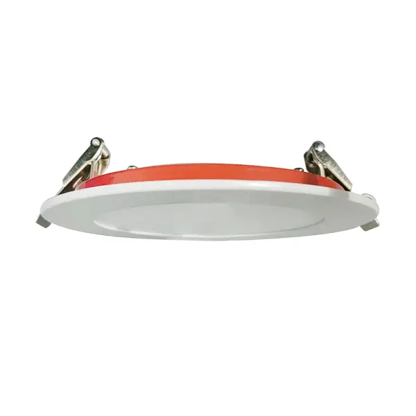 Spec Sheet Spec Sheet LFR-6R-FE-12W-5CCT Product Features 2 Hour Fire Rated without additional housing or hardware All Steel Heat Resistant Casing provides up to 2 Hour Fire Protection Intumescent Gasket for additional sealing in case of fire Heavy Duty Steel Spring Clips for secure installation 1 1/2″ Spring Height for installations on 2 x 5/8″ drywall 5/8″ Thin – Install in Limited Ceiling Spaces Plenum Rated Cable for Commercial Installations Type IC, Air-Tight & Wet Location Rated Driver Inside Connection Box – No Junction Box Needed 5 CCT User Selectable Light Colors CRI 90+ for True Color Rendering c ETL us certified 3 Year Warranty