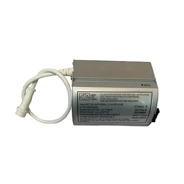 Spec Sheet Spec Sheet LLL-LD0716T Product Features 120-347V input 0-10V Dimmable To be used with Lotus LED Lights models LL3G, LRG3, LSG3, LRG3-4RSL, LSG3-5SSL