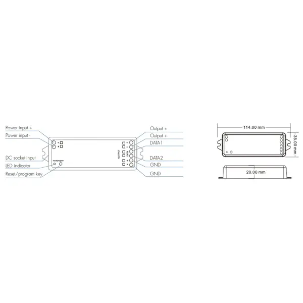 Spec Sheet Spec Sheet S54072W092S10-SPI Product Features Multi-pixel LED strip controller with SPI signal output Meshle app + Bluetooth mesh control 2.4 GHz Wi-Fi supported Certification: c ETL us, FCC Warranty: 5 Year - alternate view