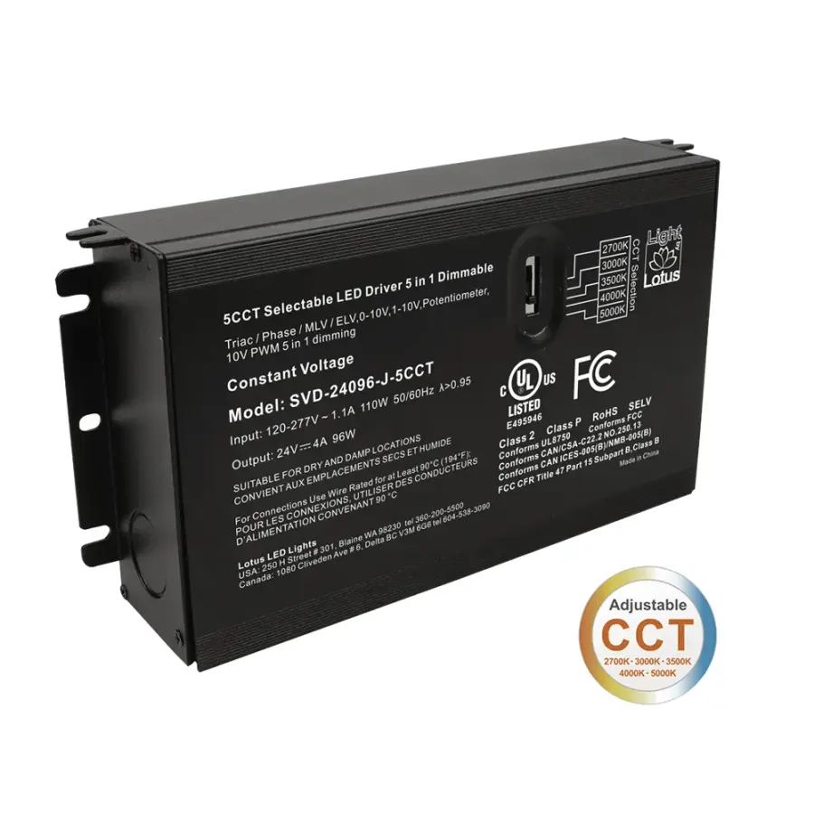 5CCT Selectable 24V 96W 120-277V Driver 5-in-1 Dimmable - Image 1