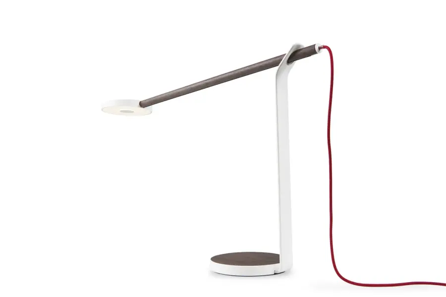 Gravy LED Desk Lamp in Walnut/Matte White