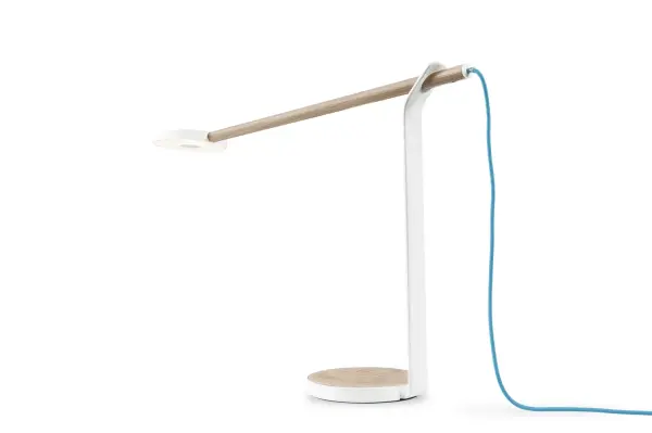 Gravy brings LED technology and the warmth of wood to your home or office lighting. Edge lit technology provides a soft, evenly distributed glow of warm light. Simply tap the center of the underside of the light ring, and touch and hold to dim or brighten the light. The wood bar holding the illuminated LED head swivels 360 degrees, and also slides back and forth to provide the user with perfect lighting placement. Collection: Gravy Designer: Kenneth Ng Finish: White Oak/Matte White Width: 5.00" Height: 13.30" Length: 20.30" Weight: 3.50 lb Bulbs Included Number of Bulbs: 28 Maximum Wattage: 5.50 W Bulb Type: LED Bulb Base: Integrated Light Source: LED Light Output: 375.00 lm Color Temperature: 3500 K CRI: 90 Rated Average Life: 50,000 Voltage: 100.00 V Material: Solid wood, steel, wood veneer, aluminum, plastic Country of Origin: China Safety Listing: UL, CUL Safety Rating: Dry Energy Efficient LED Manufacturer Warranty: 5 Years Spec Sheet