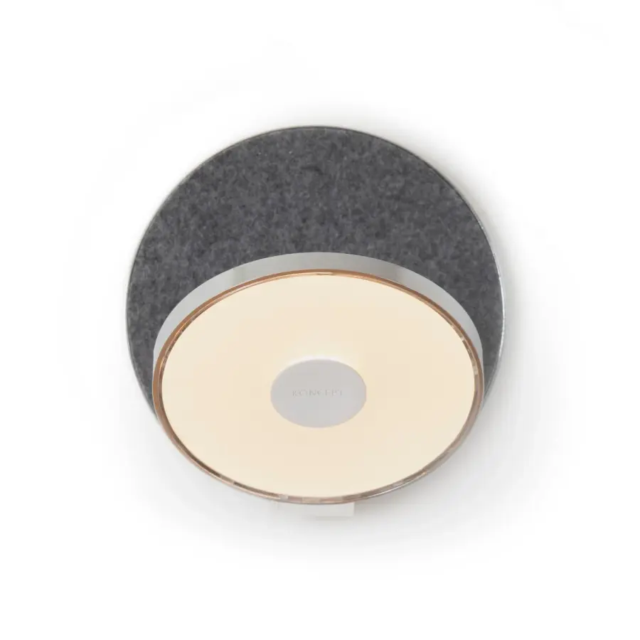 Gravy LED Wall Sconce in Chrome with Oxford Felt Shade
