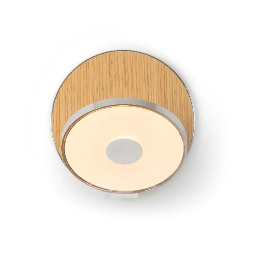 Gravy LED Wall Sconce in Chrome and White Oak