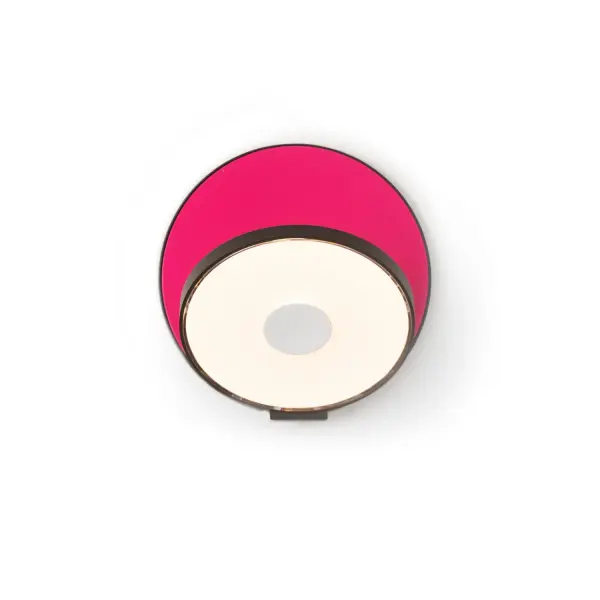 The Gravy LED Wall Sconce combines minimalist design with maximum functionality. Its fully articulating joint allows precise light direction for ambient or task lighting, while touch controls make operation effortless. The bold hot pink accent adds personality to the sleek metallic black finish.