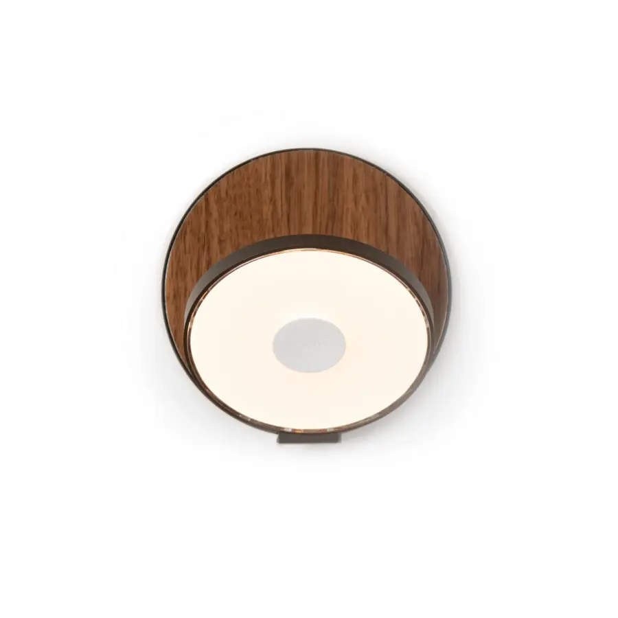 Gravy LED Wall Sconce in Metallic Black and Oiled Walnut