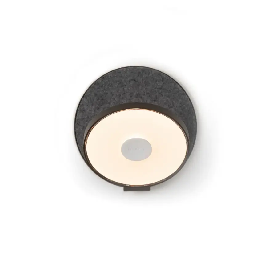 Gravy LED Wall Sconce in Metallic Black with Oxford Felt