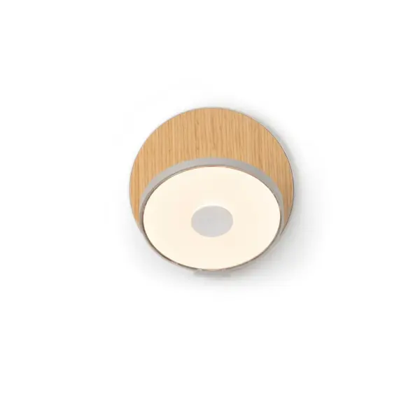 Gravy LED Wall Sconce in Silver and White Oak