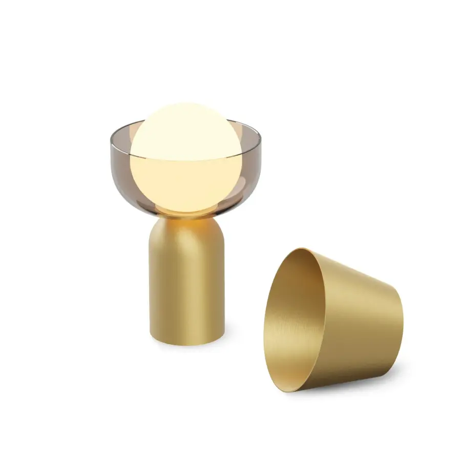 Guy LED Battery-Powered Lantern in Brass