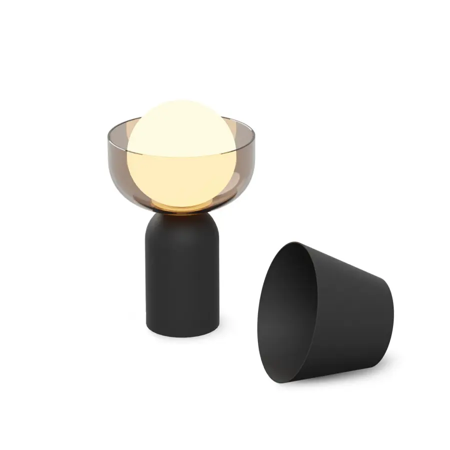 Guy LED Battery-Powered Lantern in Matte Black
