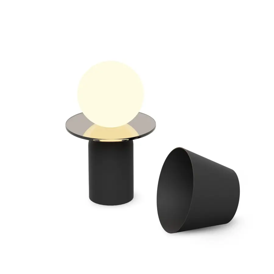 Guy LED Battery-Powered Lantern in Matte Black
