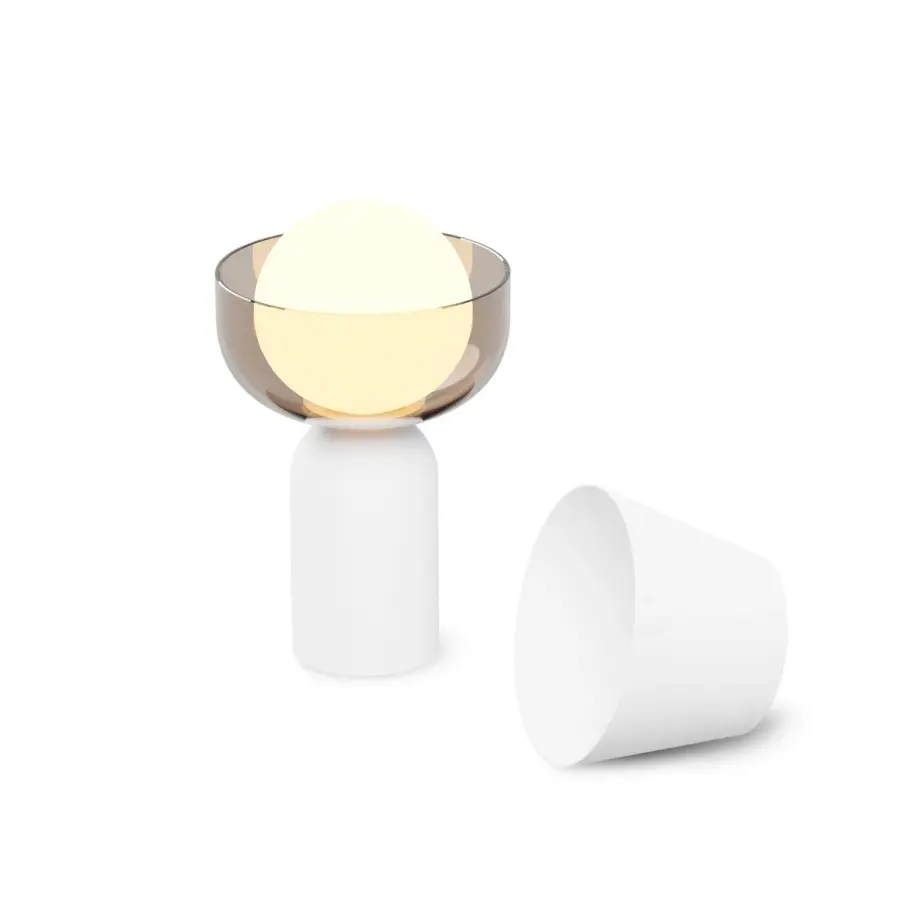 Guy LED Battery-Powered Lantern in Matte White
