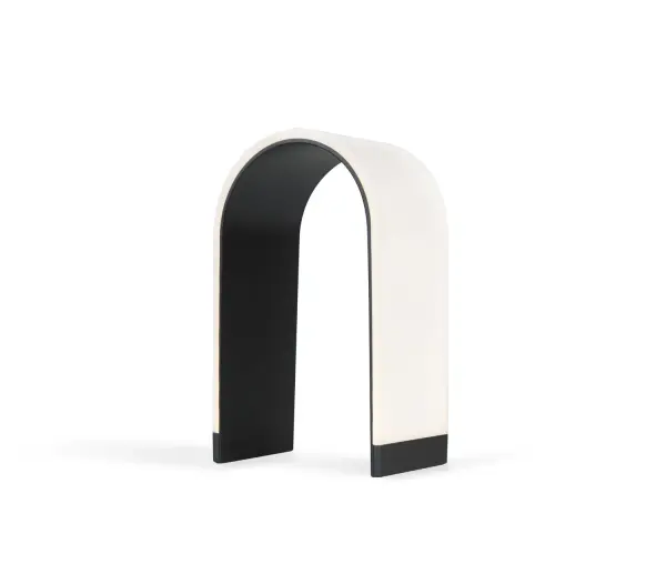 Meet Mr. n - an arch-shaped LED table or accent lamp that features a unique, fashion forward, seamless design with an entirely glowing surface. The advanced light panel technology provides a soft, warm, omni-directional glow on the outside of the lamp. An effortless, one-finger touch on the bottom section of the lamp's exterior makes the lamp glow, dims the light, or turns it off. Invite Mr. n into your home or office. Collection: Mr. n Designer: Peter Ng Finish: Metallic Black Width: 4.30" Height: 7.50" Length: 3.20" Weight: 1.10 lb Bulbs Included Number of Bulbs: 28 Maximum Wattage: 5.00 W Bulb Base: Integrated Light Source: LED Light Output: 250.00 lm Color Temperature: 2700 K CRI: 90 Rated Average Life: 50,000 Voltage: 100.00 V Material: Aluminum, plastic Country of Origin: China Safety Listing: CE Safety Rating: Dry Energy Efficient LED Manufacturer Warranty: 5 Years Spec Sheet