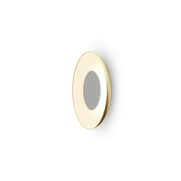 The Ramen LED sconce combines sleek contemporary design with exceptional versatility. Its 18-inch circular back dish in gold and matte white delivers warm, even illumination while the integrated LED provides energy efficiency and longevity.