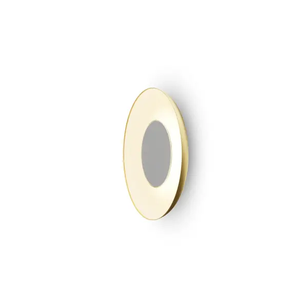 The Ramen LED sconce combines sleek contemporary design with exceptional versatility. Its 18-inch disc silhouette in gold and matte white delivers 1500 lumens of warm LED light, while wet-rated construction and ADA compliance make it suitable for virtually any space.