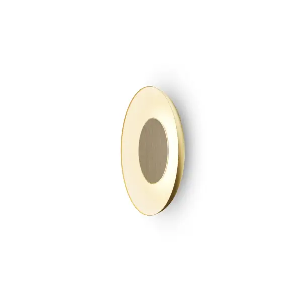 The Ramen LED Wall Sconce combines sleek contemporary design with exceptional versatility. Its 18-inch circular profile in gold with matte white finish delivers 1500 lumens of warm LED light, while wet-rated construction and ADA compliance make it suitable for virtually any space.