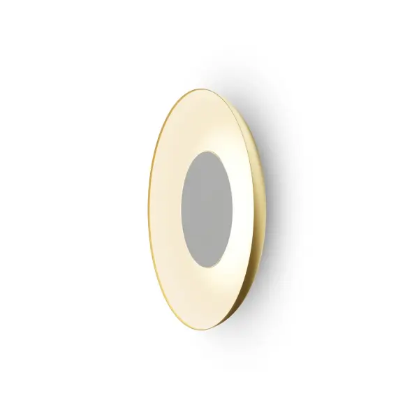 The Ramen LED sconce combines contemporary design with exceptional versatility. Its 24-inch circular profile delivers 1500 lumens of warm 3000K light through a matte white diffuser, while the gold finish adds sophistication. Wet-rated and ADA-compliant.