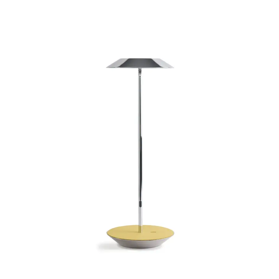 Royyo LED Desk Lamp in Chrome with Honeydew Felt