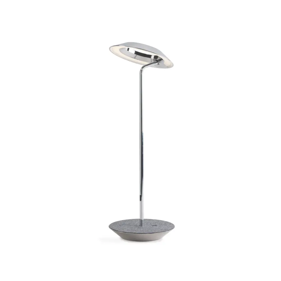 Royyo LED Desk Lamp in Chrome with Oxford Felt