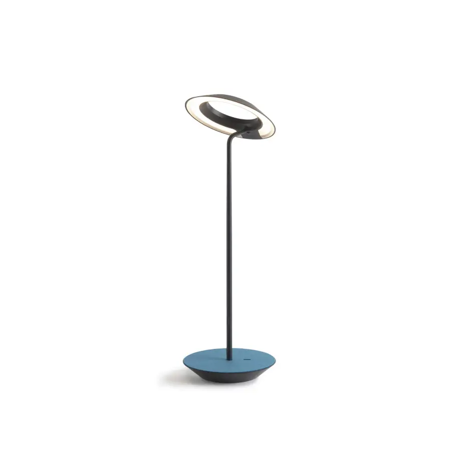Royyo LED Desk Lamp in Matte Black with Azure Felt