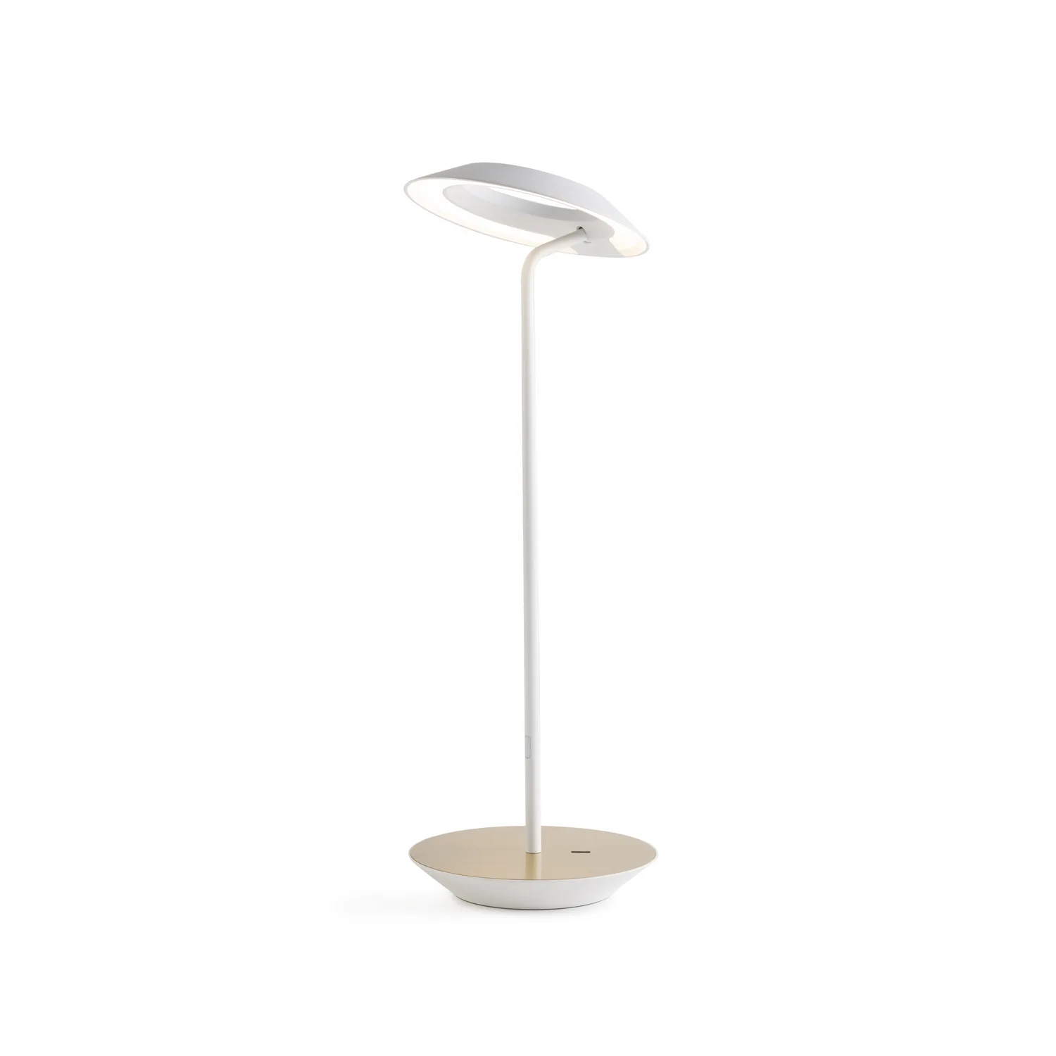 Royyo LED Desk Lamp in Matte White and Brass