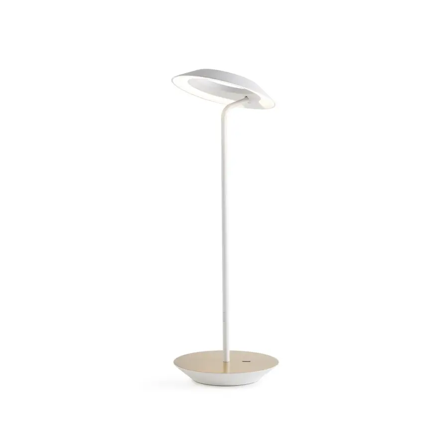 Royyo LED Desk Lamp in Matte White and Brass