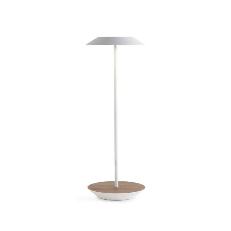 Royyo LED Desk Lamp in Matte White and Oiled Walnut