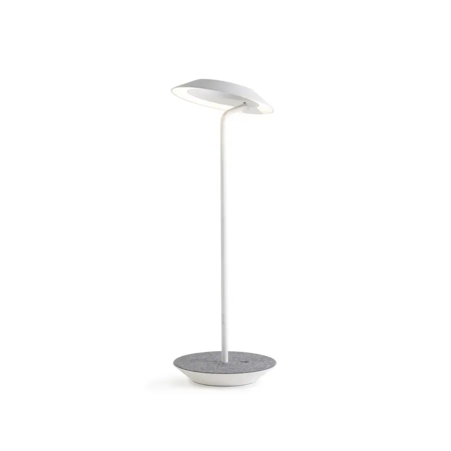 Royyo LED Desk Lamp in Matte White with Oxford Felt