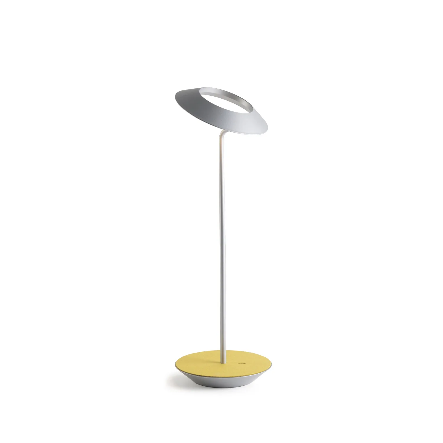 Royyo LED Desk Lamp in Silver with Honeydew Felt