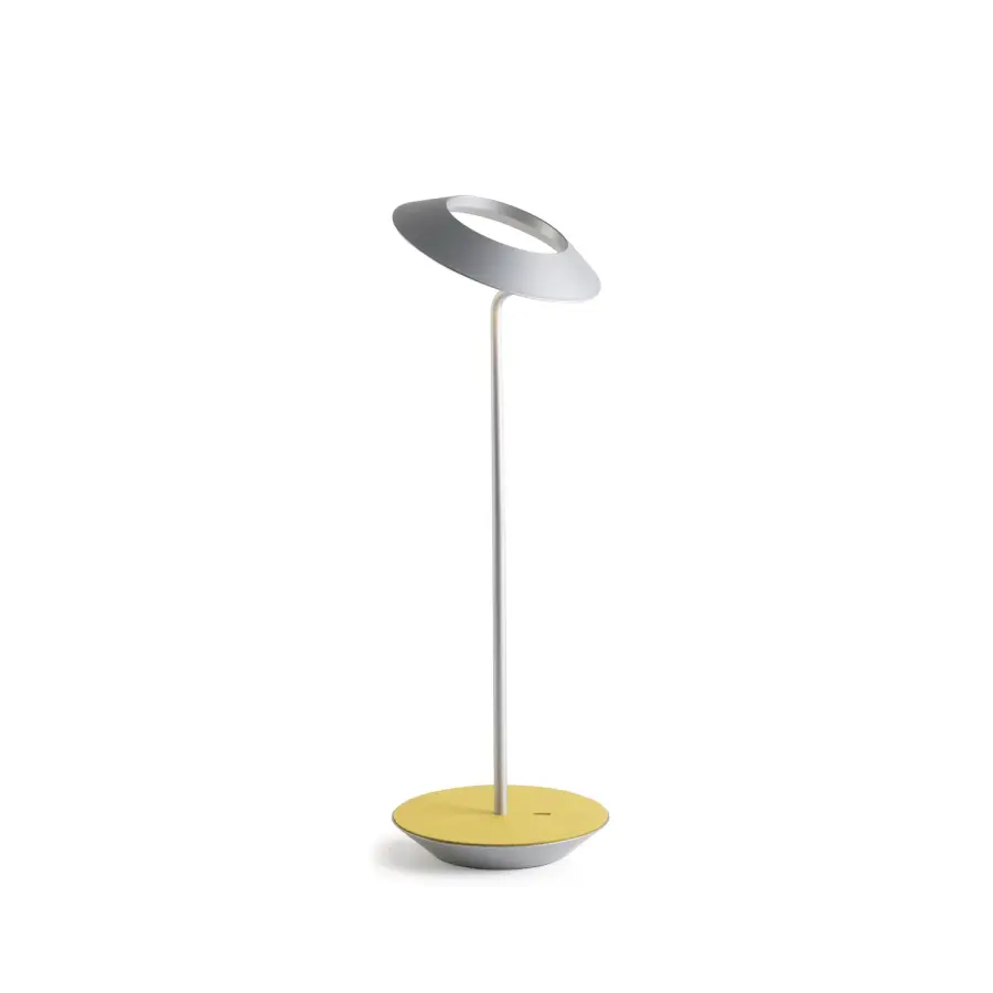 Royyo LED Desk Lamp in Silver with Honeydew Felt