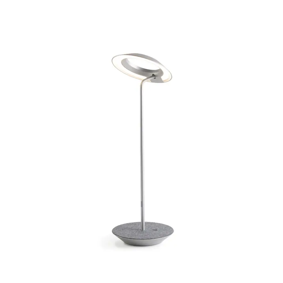 Royyo LED Desk Lamp in Silver with Oxford Felt
