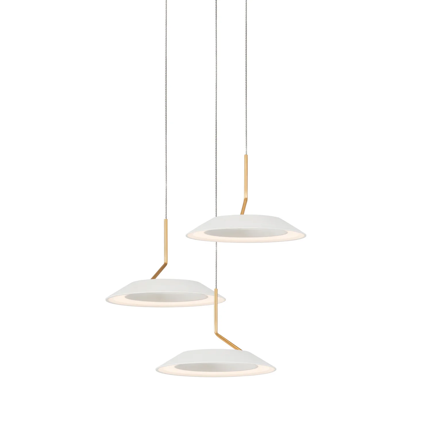 Royyo LED Pendant in Matte White With Gold