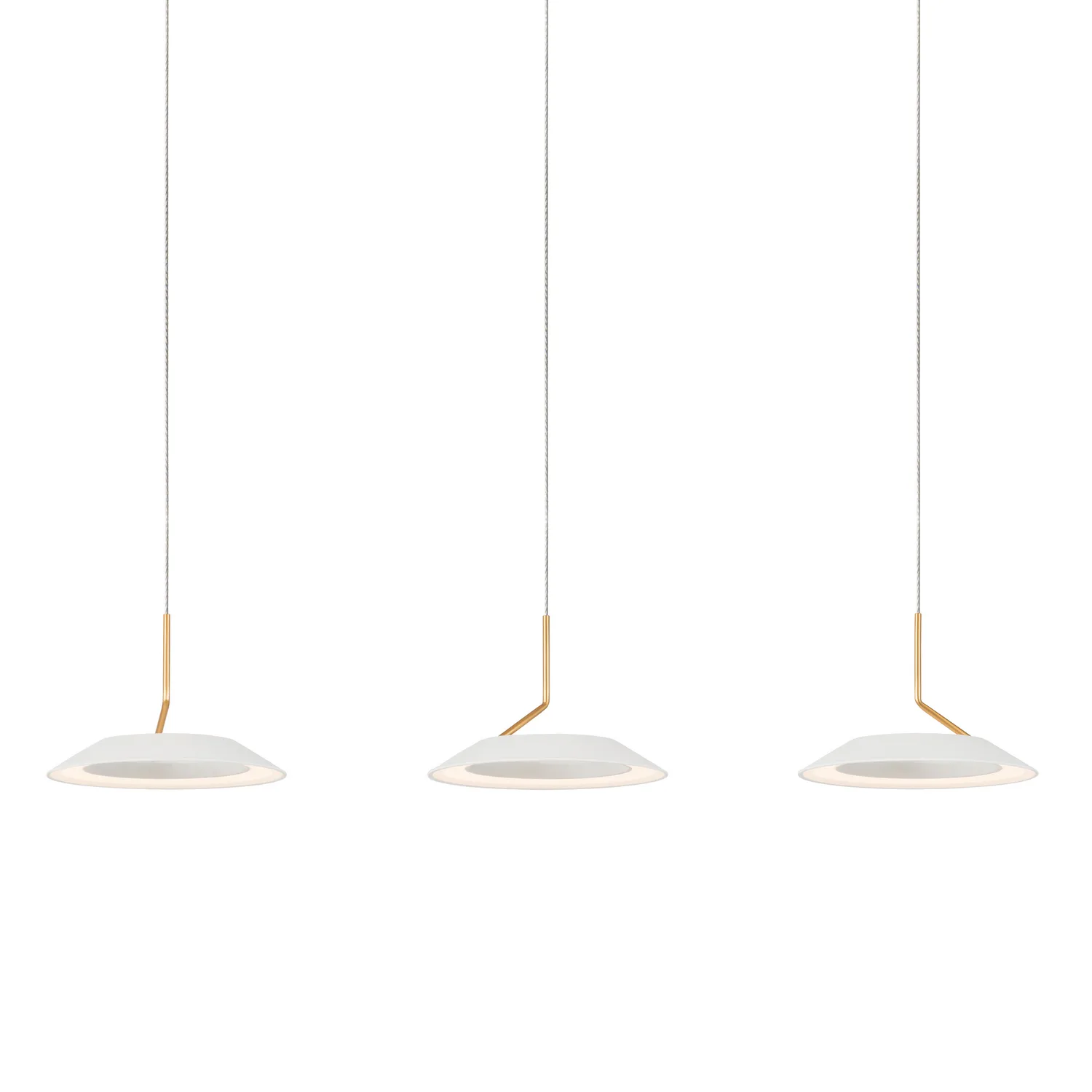Royyo LED Pendant in Matte White With Gold