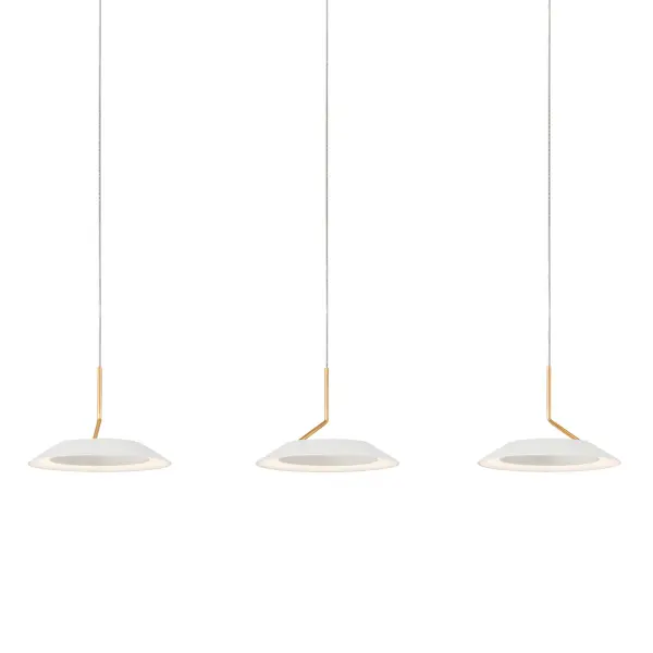 Royyo LED Pendant in Matte White With Gold