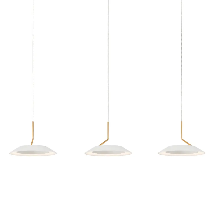 Royyo LED Pendant in Matte White With Gold