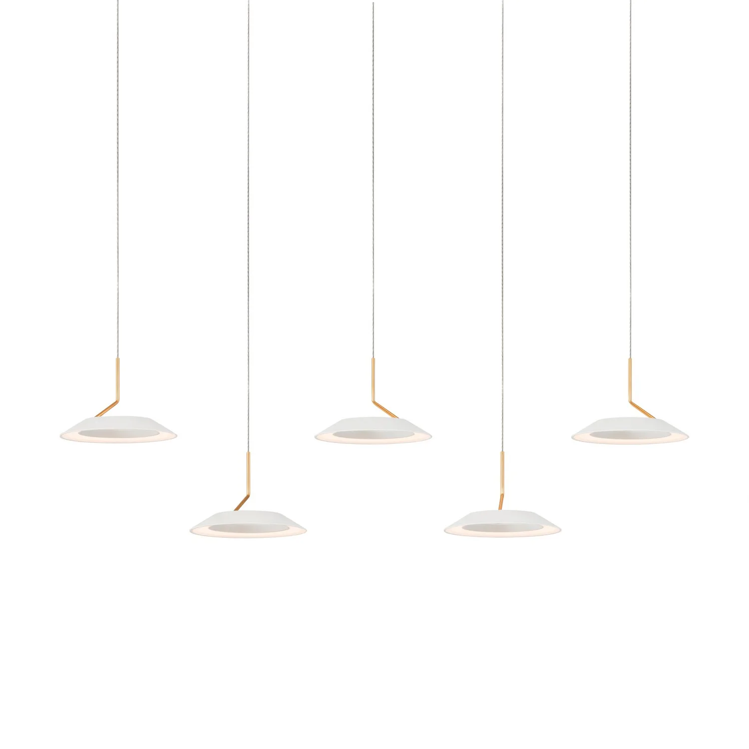 Royyo LED Pendant in Matte White With Gold