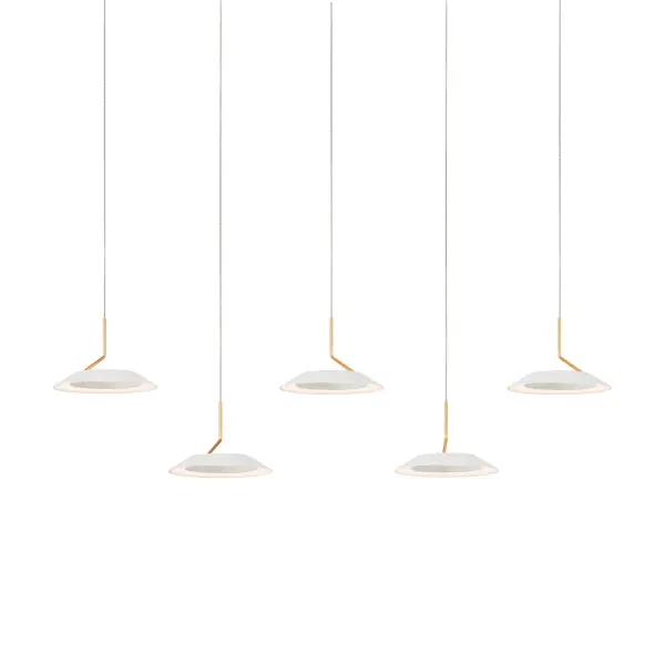 Royyo LED Pendant in Matte White With Gold