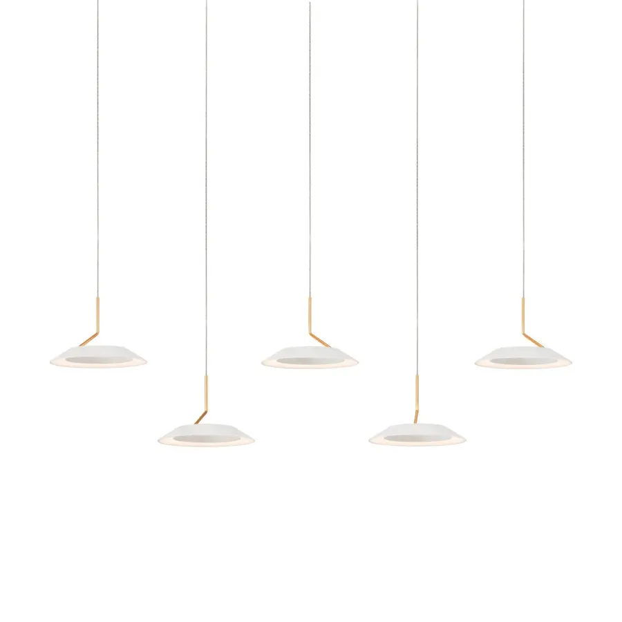 Royyo LED Pendant in Matte White With Gold