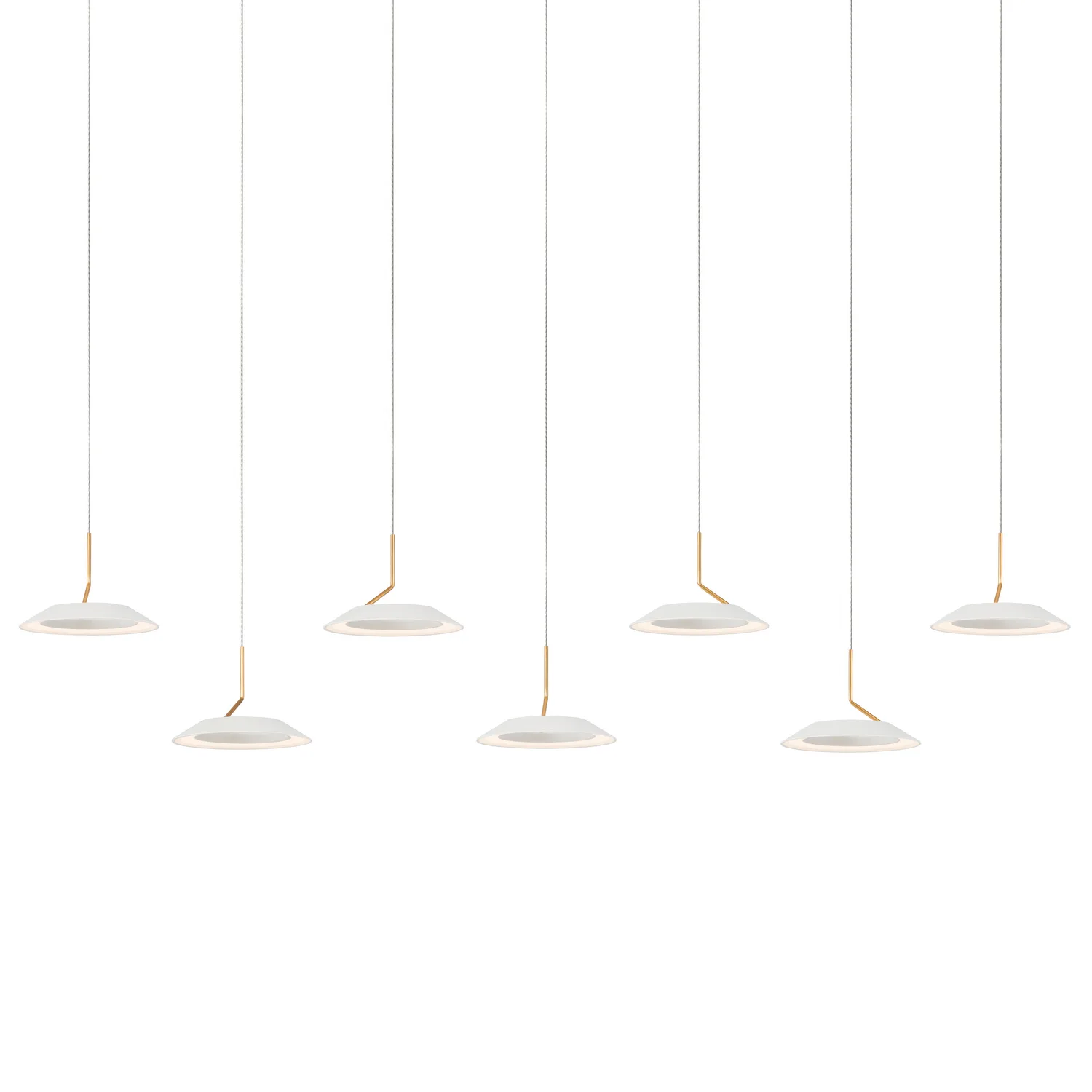Royyo LED Pendant in Matte White With Gold