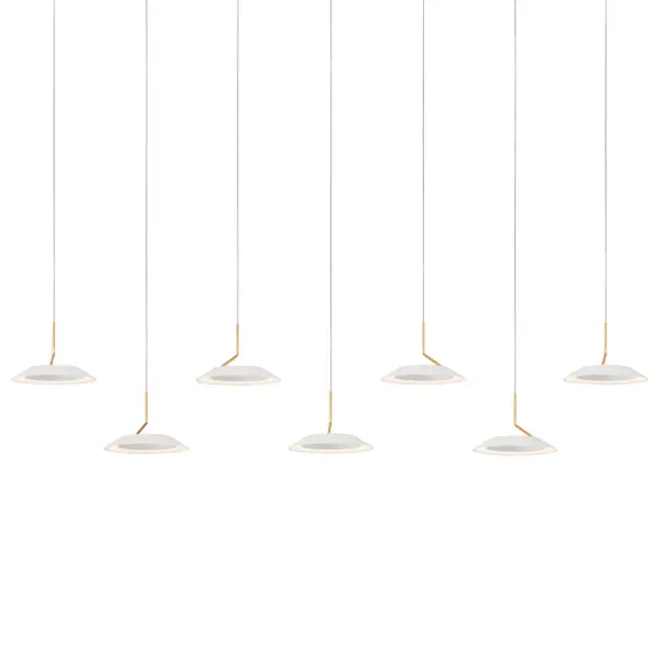 Royyo LED Pendant in Matte White With Gold