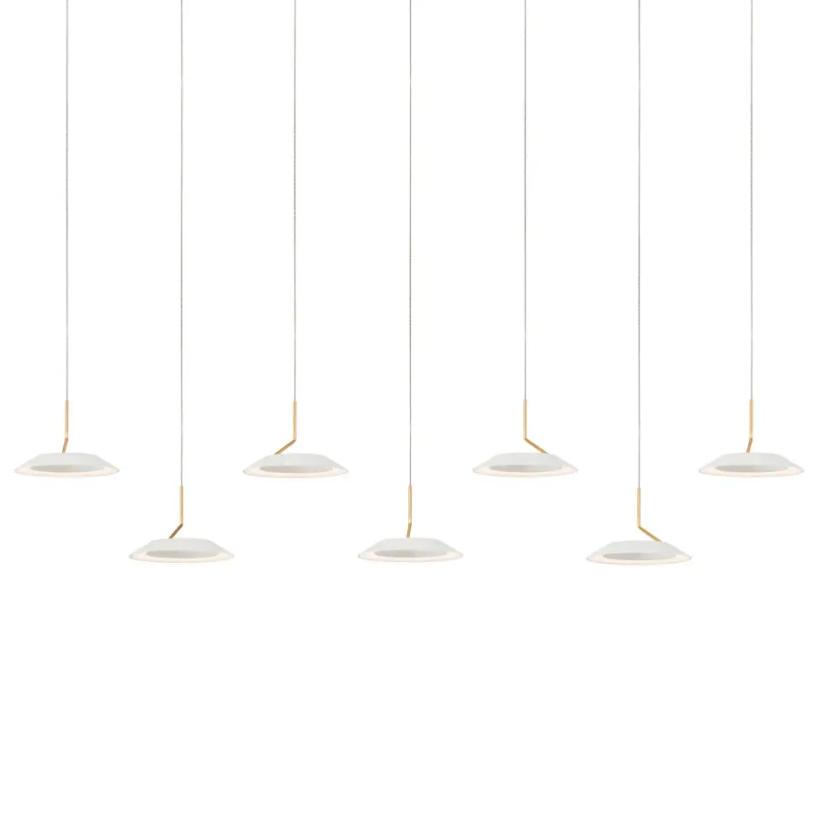 Royyo LED Pendant in Matte White With Gold