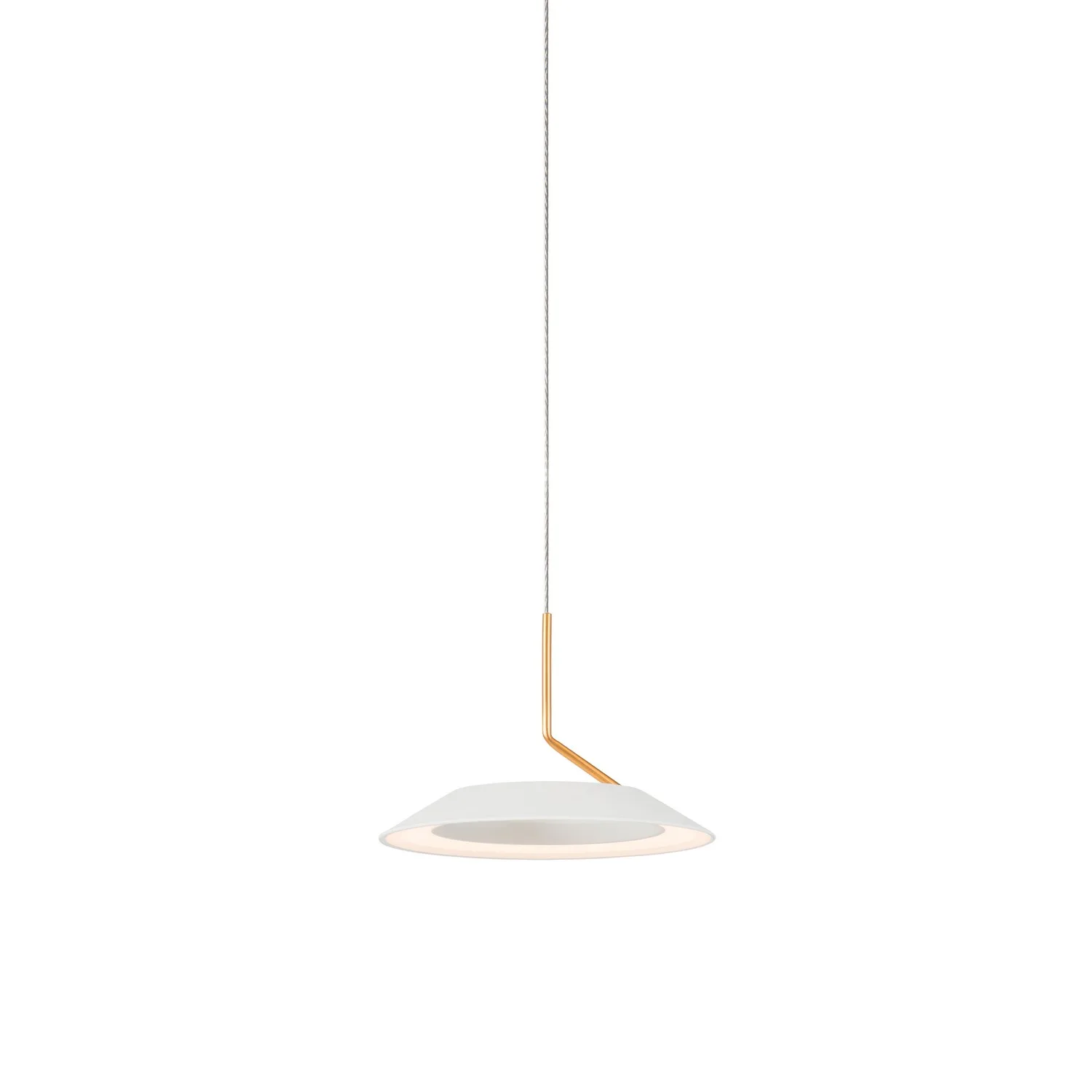 Royyo LED Pendant in Matte White With Gold